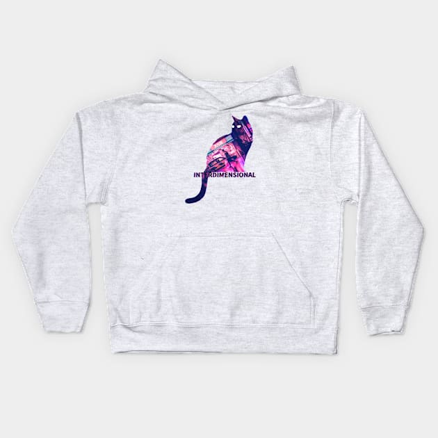 INTERDIMENSIONAL Cat #4 Light Colors Kids Hoodie by EvoFORMA